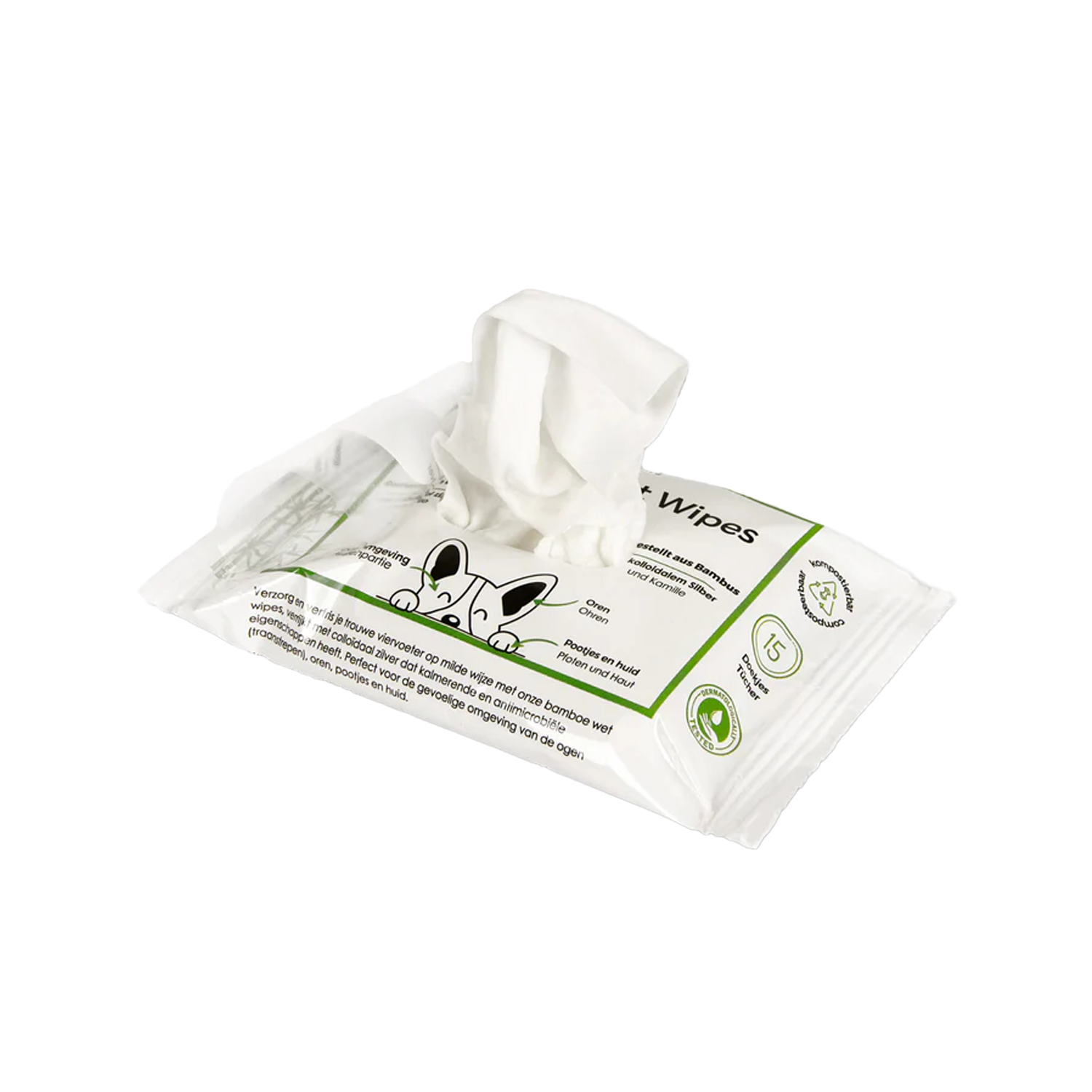 TraumaPet Premium Wet Wipes - 15 wipes