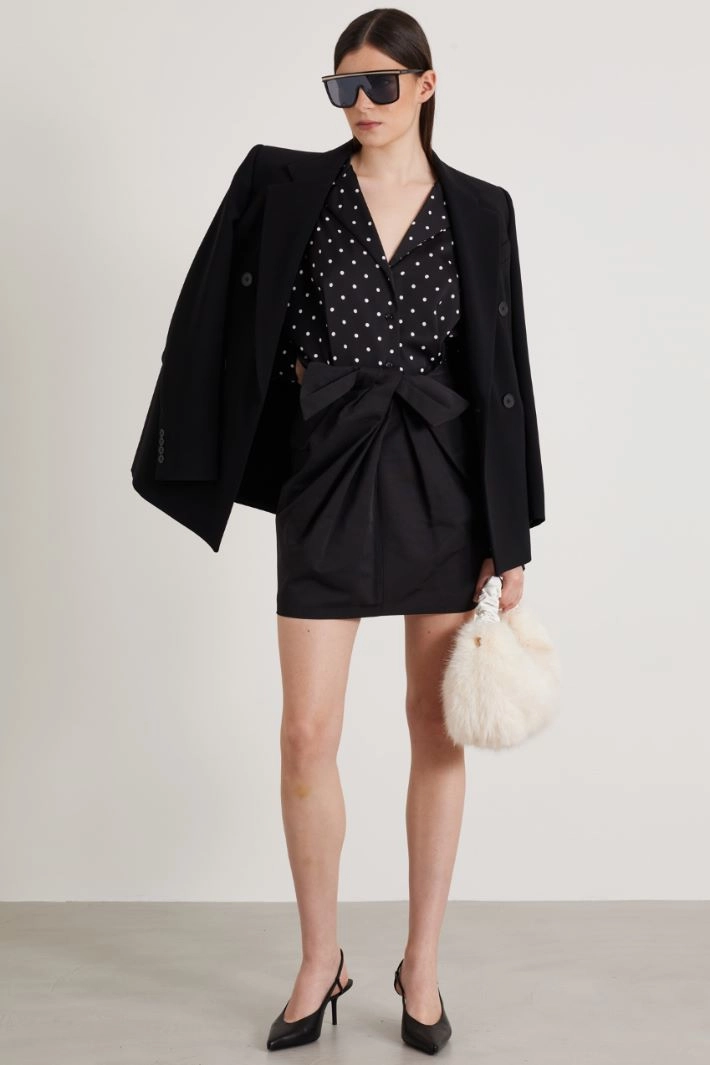 Knot-detail mini skirt - BLACK