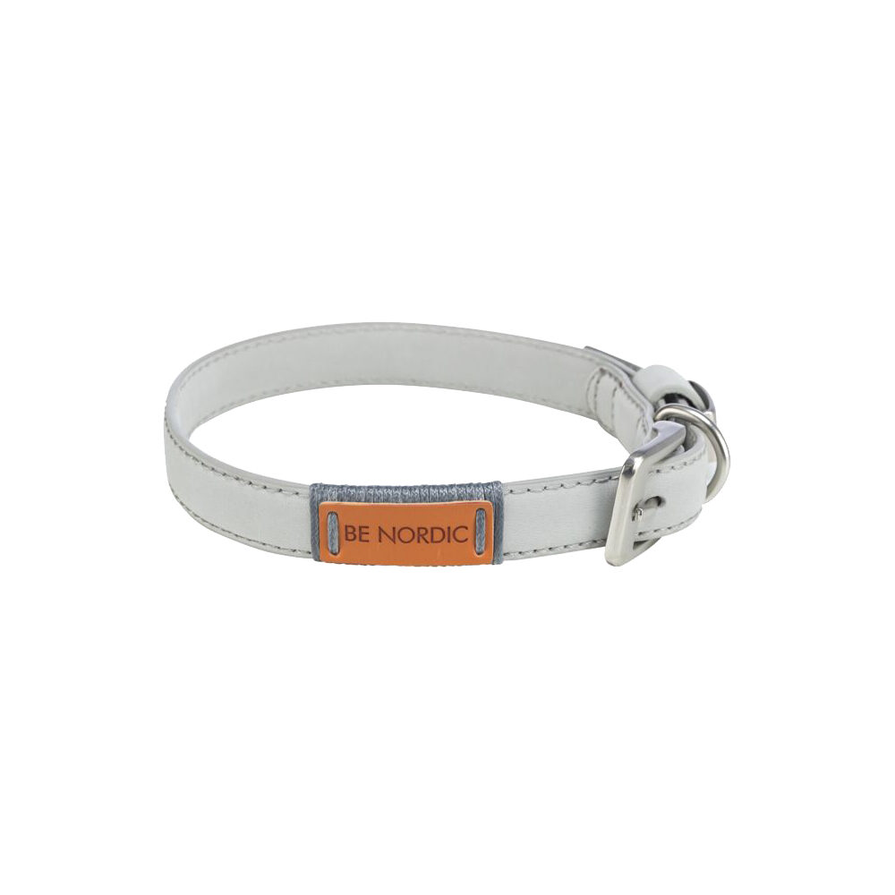 Trixie BE NORDIC Collar - Leather - XS/S - Light Grey