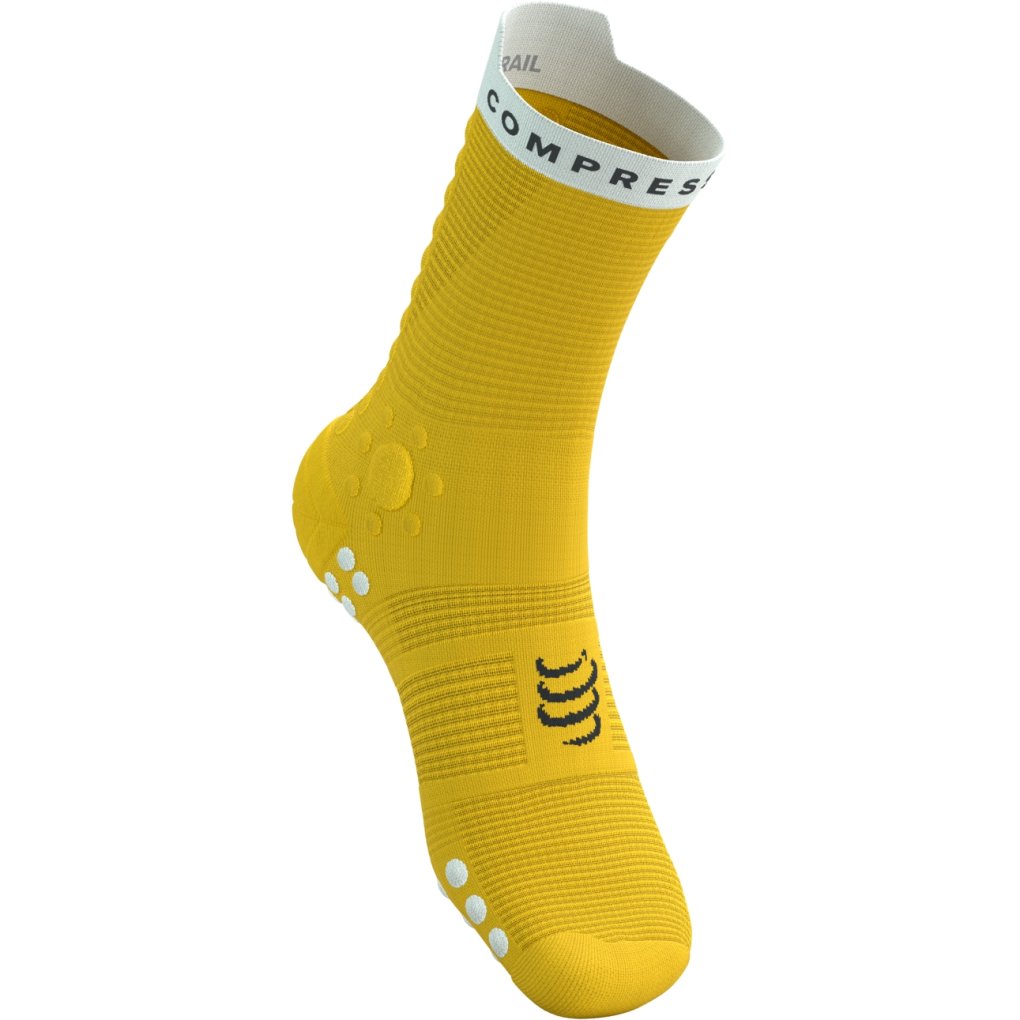 Compressport Pro Racing Compression Socks v4.0 Trail - lemon/white