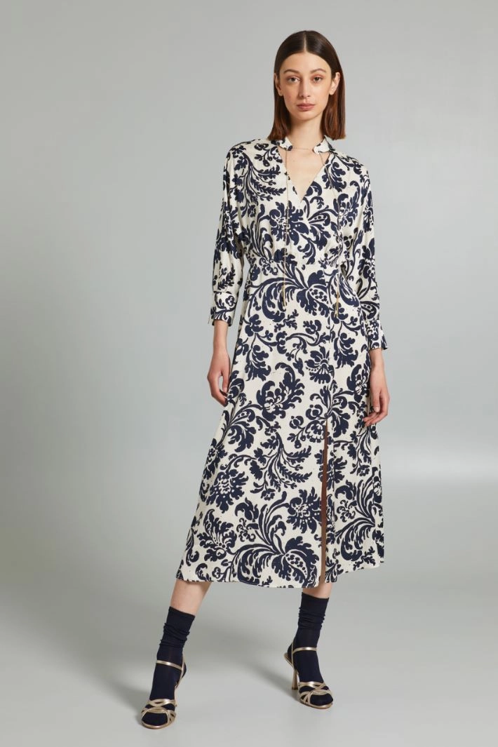 Chain-embellished dress - WHITE NIGHT BLUE