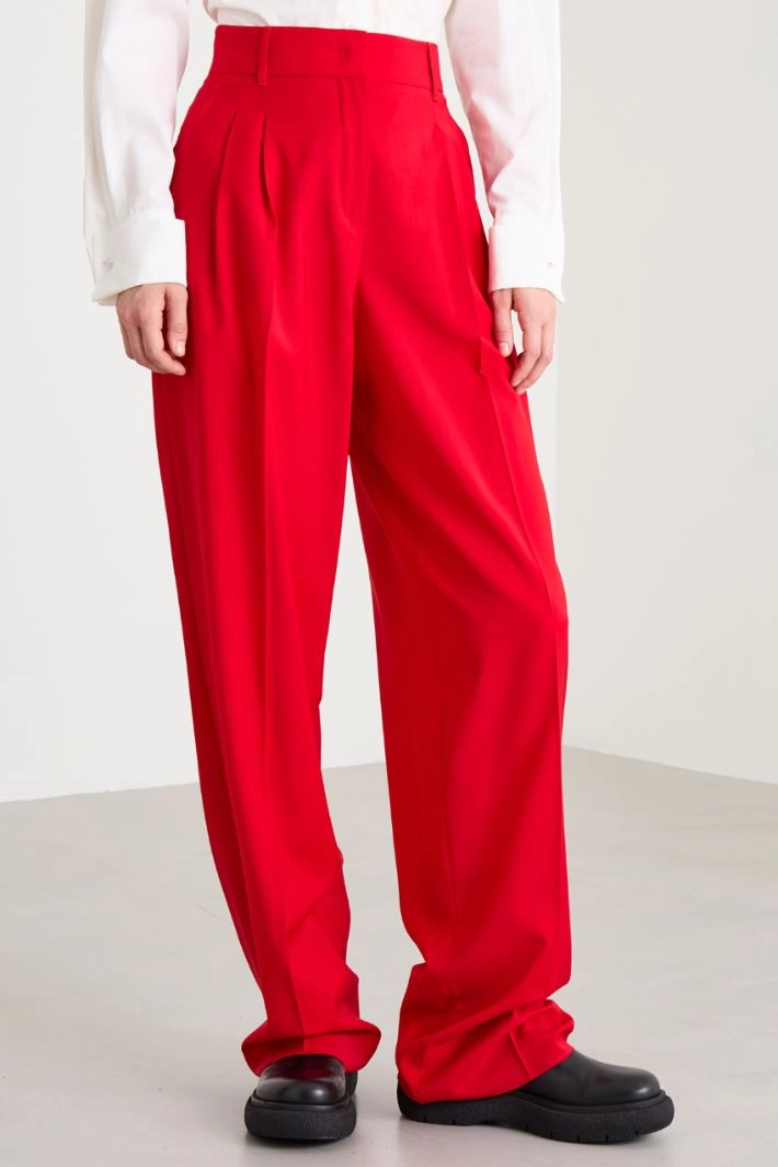 Gabardine trousers - RED