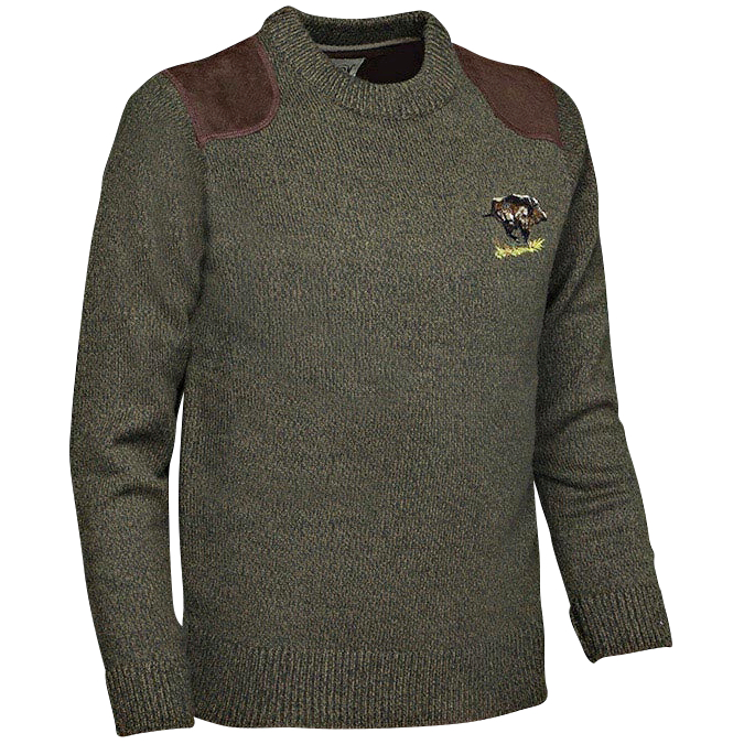 Round neck embroidered jumper