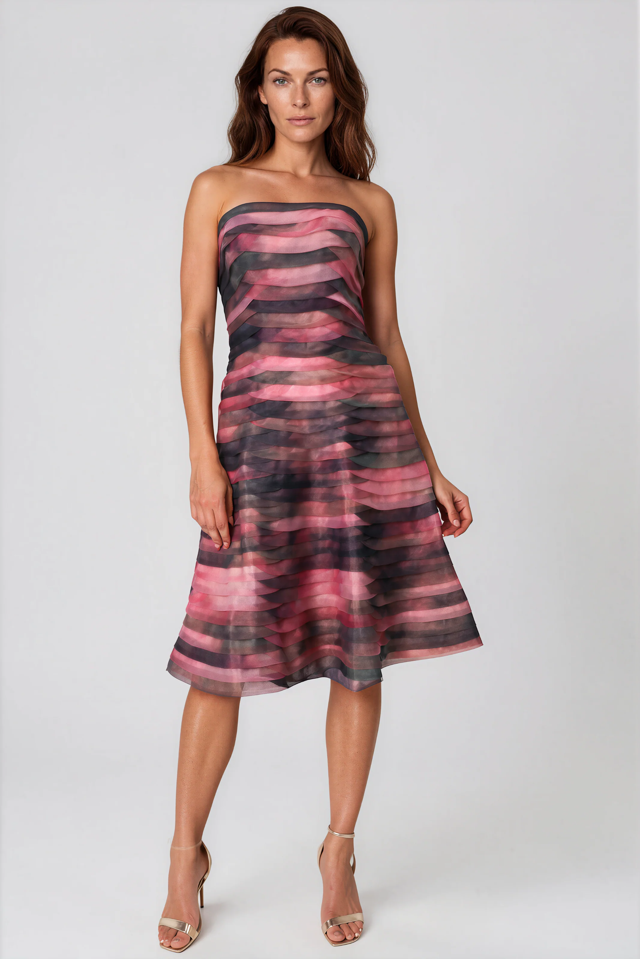 Bias Cut Fluted Organza Cocktail