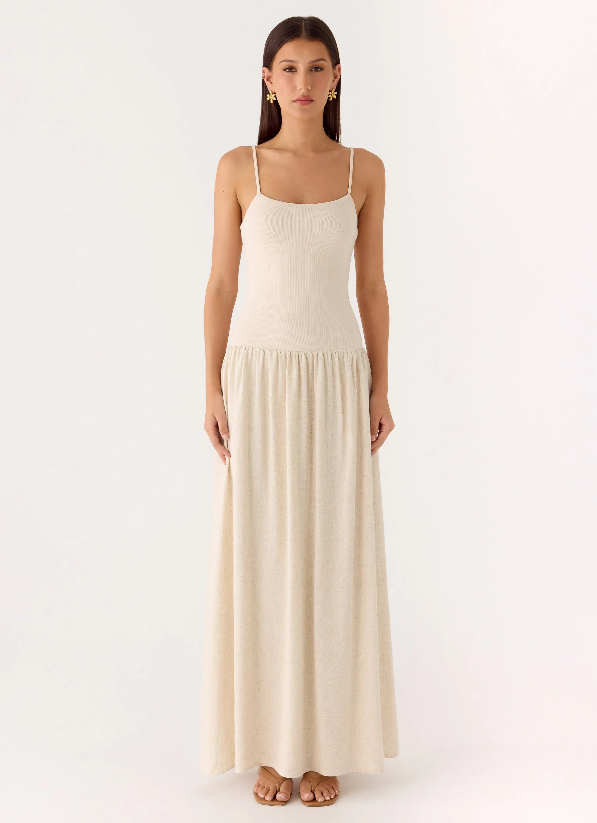 Ali Linen Maxi Dress - Oatmeal