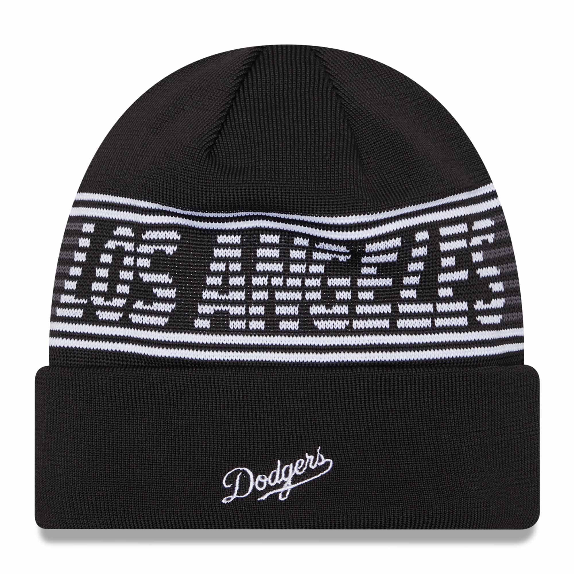 Los Angeles Dodgers Black Colorway 2024 MLB Clubhouse New Era Beanie Knit