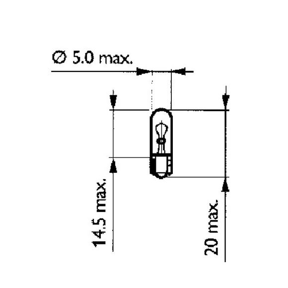 Ampoule Philips TEMOINS WEDGE BASE T5 1,2W 12V 1,2W W2X4.6D UniverselRef : 2012516