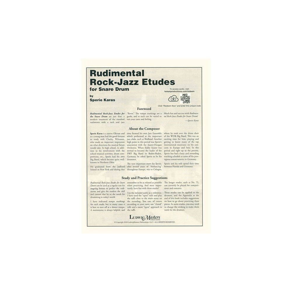 Ludwig Masters Publications Rudimental Rock