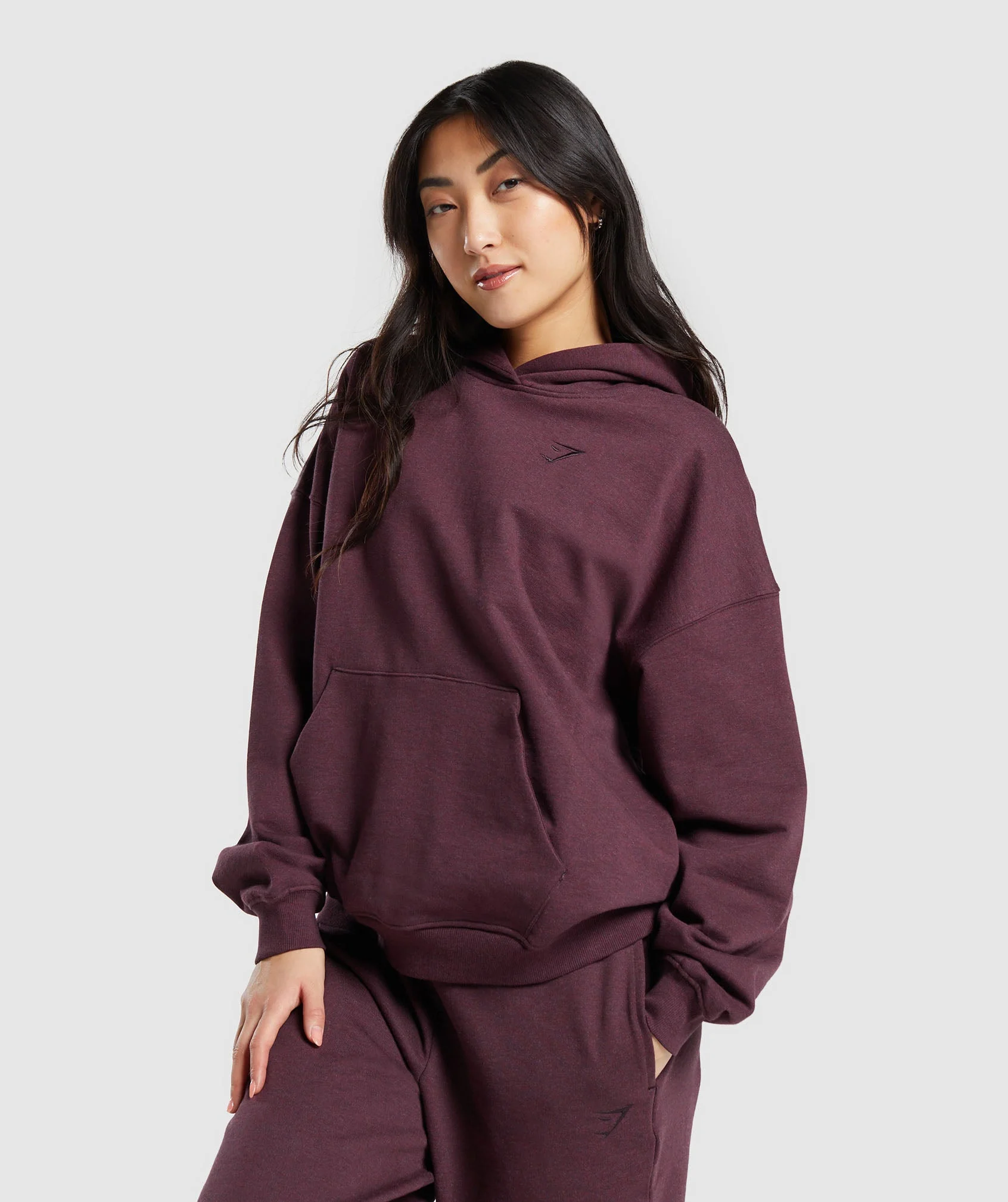 Rest Day Sweats Hoodie Deep Plum Marl