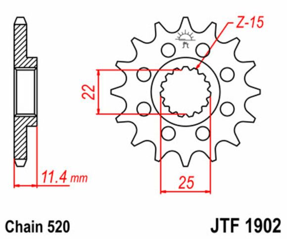 JT. Standard steel 1902 - 520Ref : JTC00329A / 1077298002