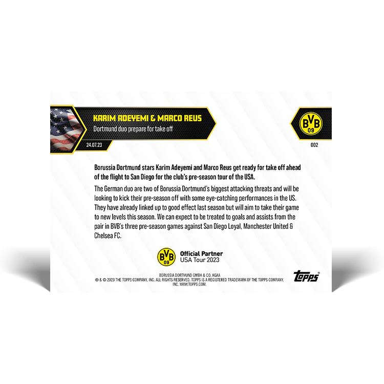 Topps UK - BVB Stars Ready for take off - BVB TOPPS NOW® Card #002