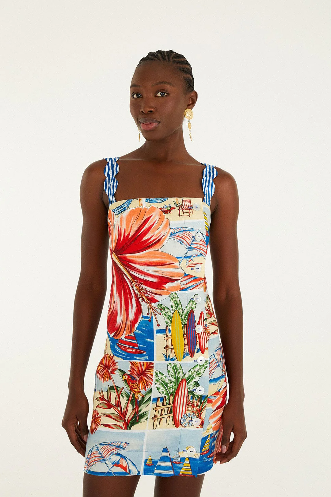 Multicolor Summer Diary Mini Dress