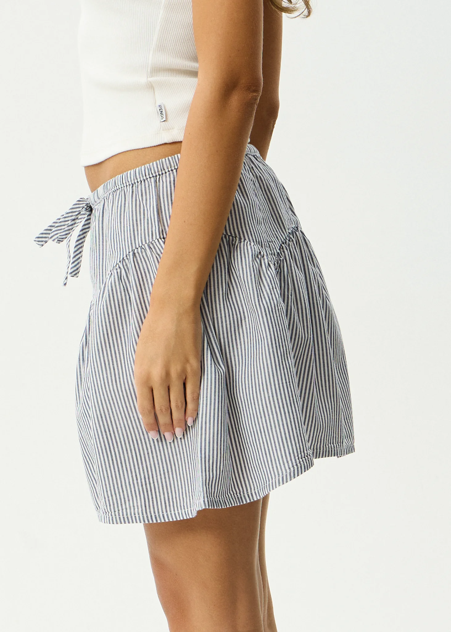 AFENDS Womens Intergalactic - Mini Skirt - Navy Stripe