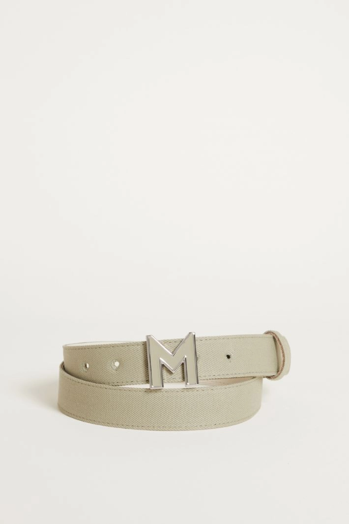 Cotton and linen canvas belt - GREEN
