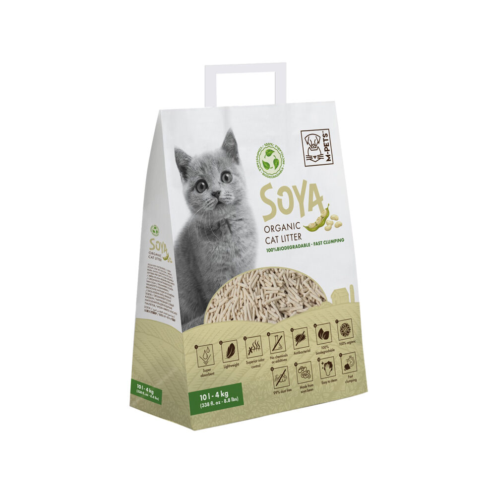 M-PETS - Soya Cat Litter - 4 kg - 10 L - Tea fragrance