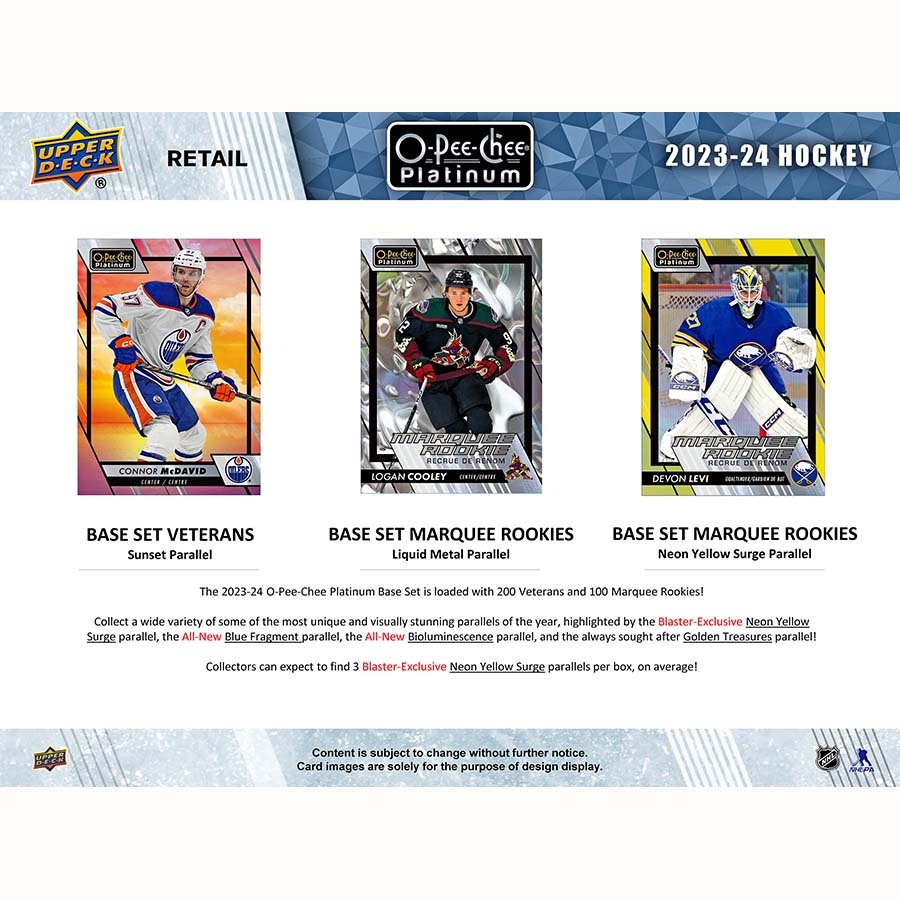 2023/24 Upper Deck O-Pee-Chee Platinum NHL Hockey Blaster Box
