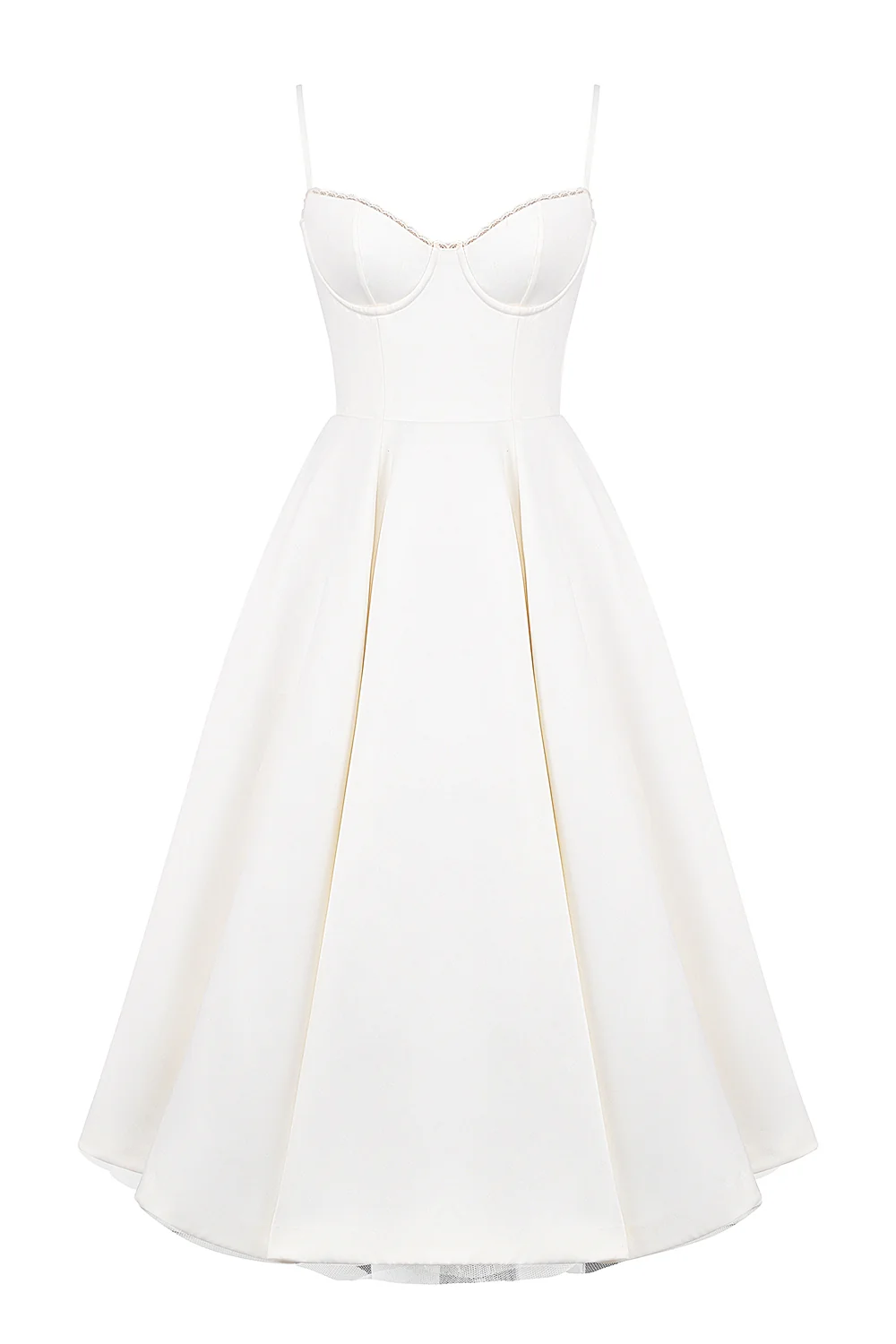 white tulle midi dress