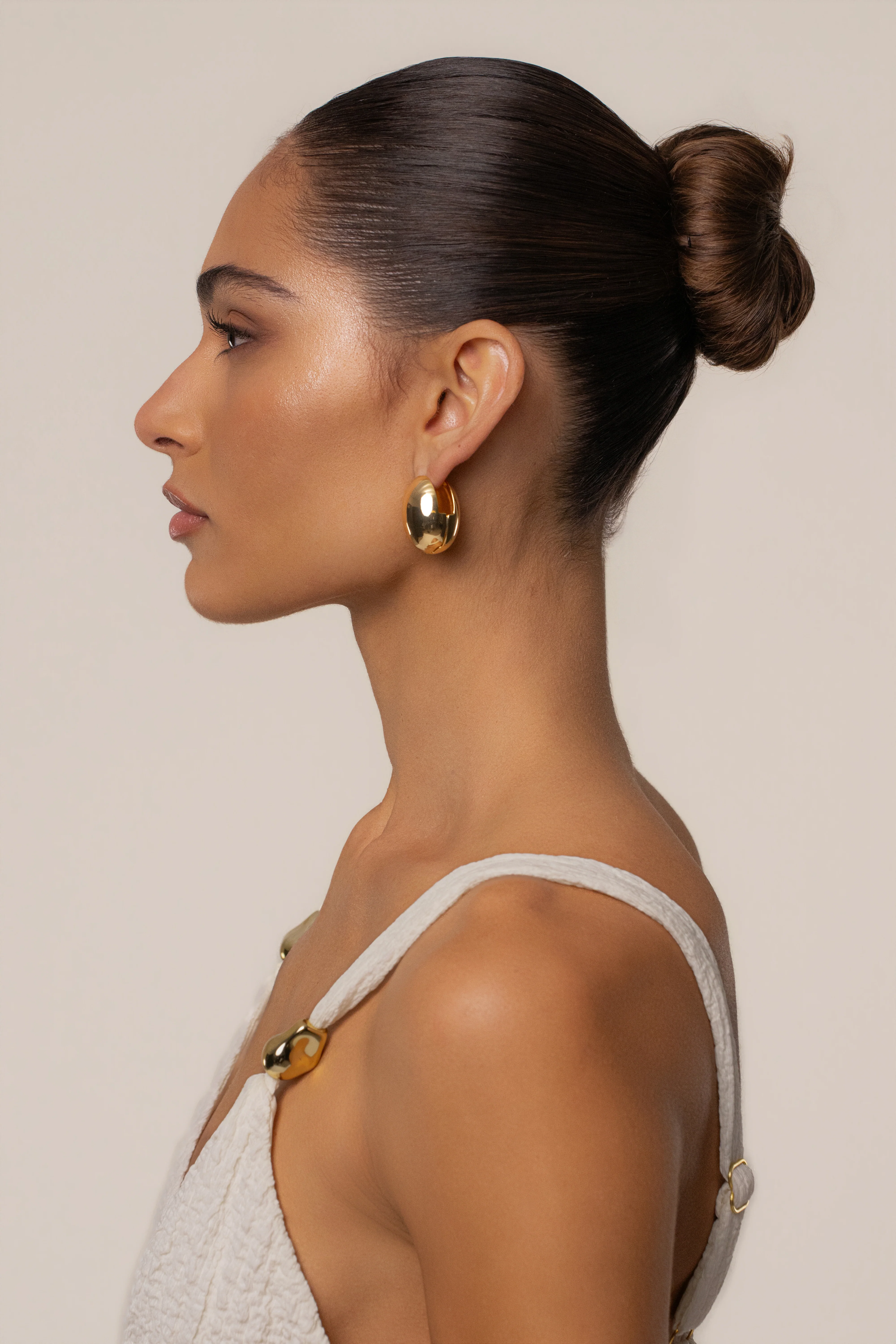 Gold Lia Dome Earrings