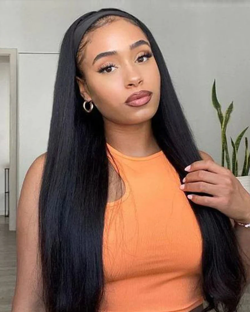 Ophirawig Machine Made Natural Black Straight Wig For Beginners 100% human hair wig