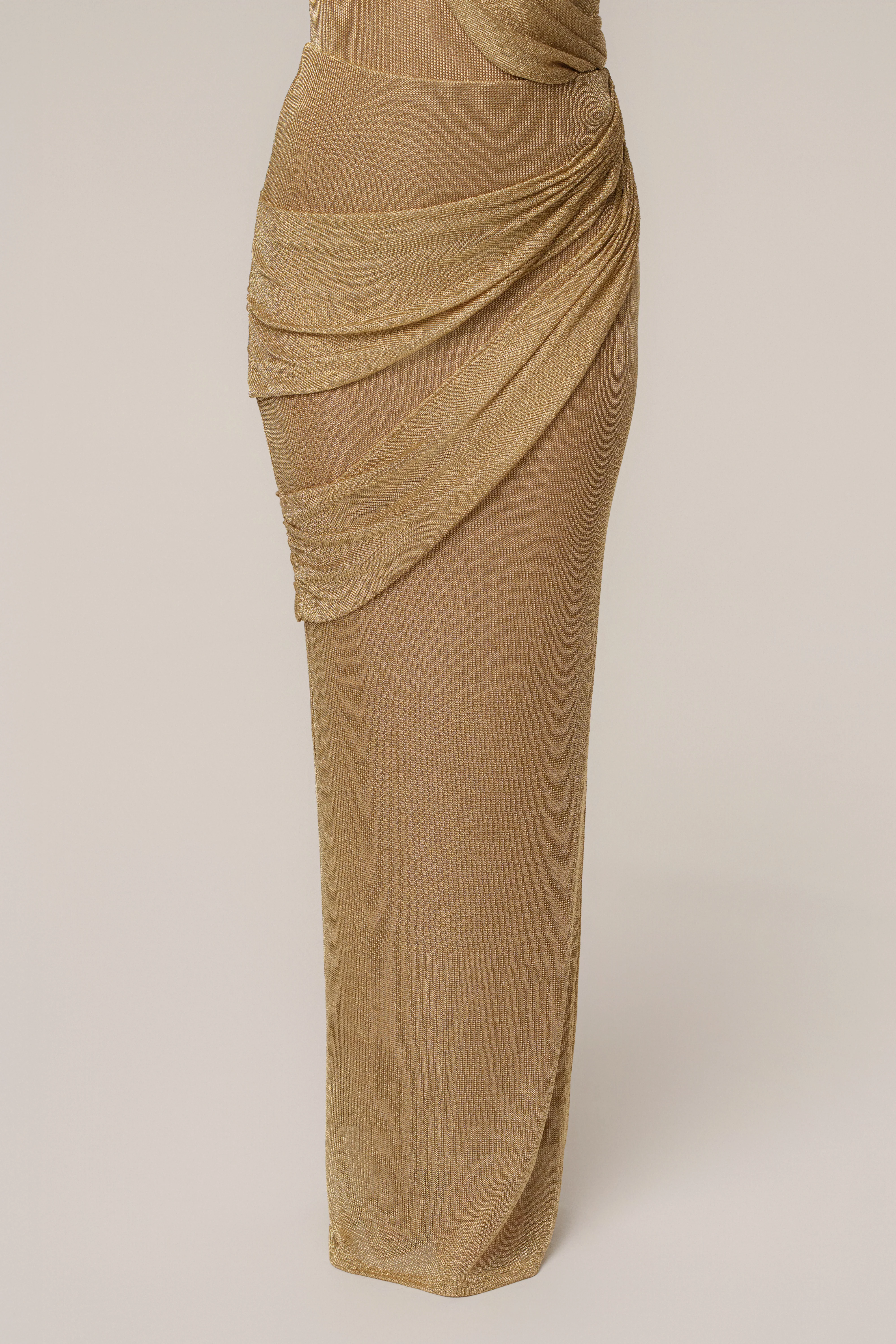 PRE-ORDER Gold Opulent Metallic Maxi Skirt
