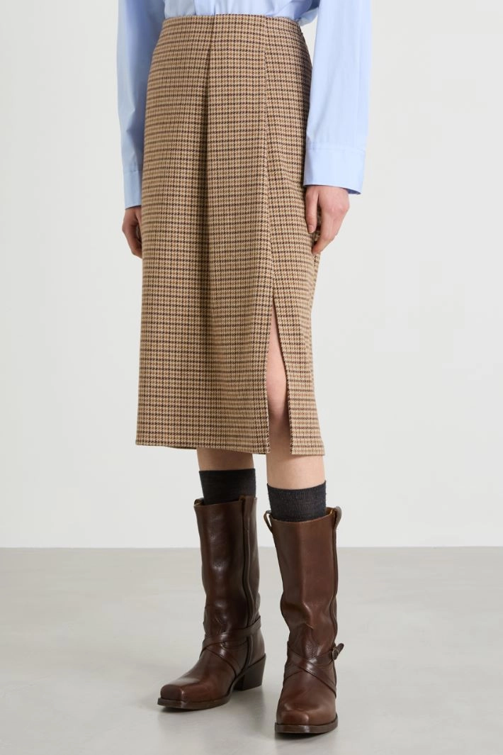 Jacquard jersey skirt - BROWN