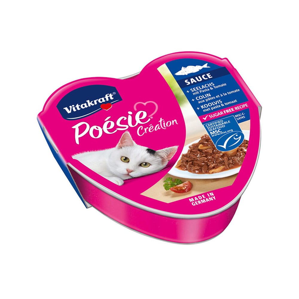 Vitakraft Poésie Création - Pollock, Pasta & Tomato in Saucee - 15 x 85 g