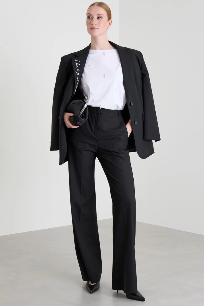 T-shirt with crystals - WHITE