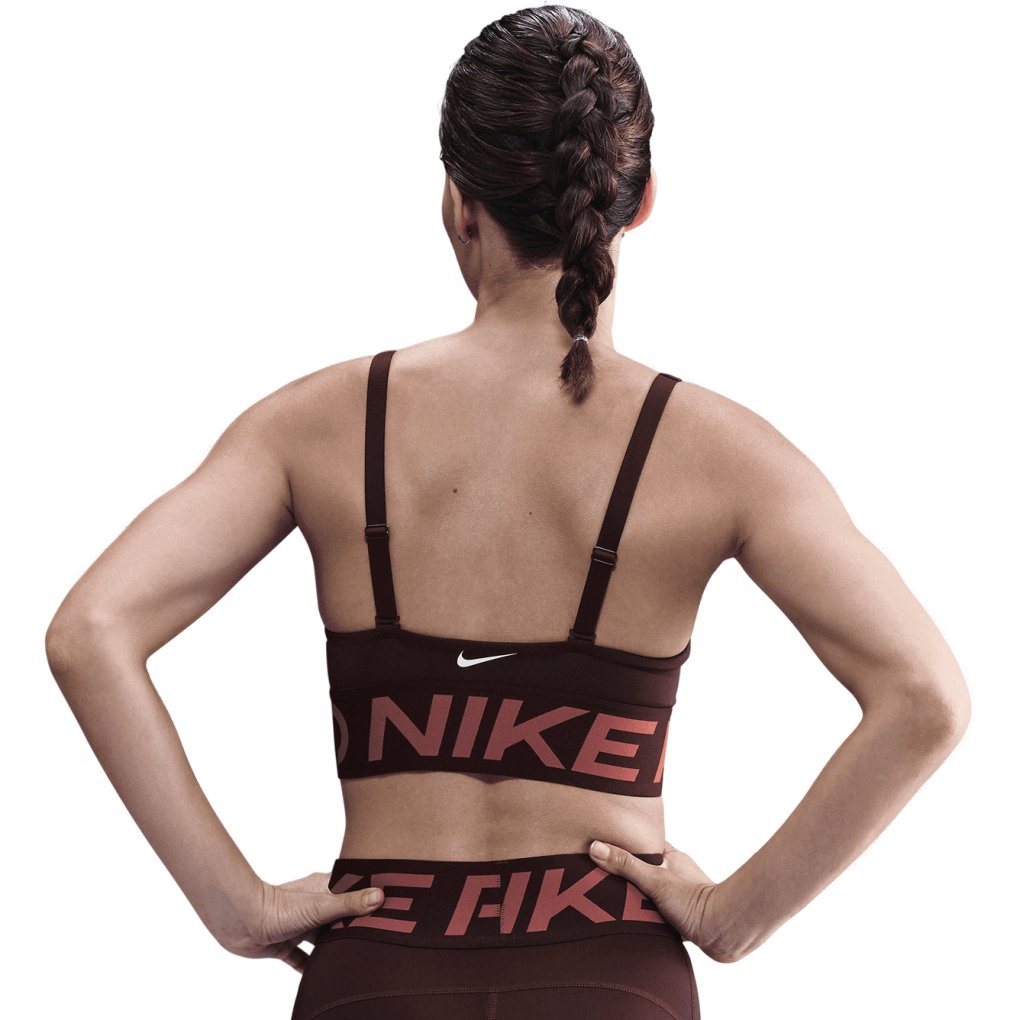 Nike Pro Indy Plunge Sports Bra with medium support Women - burgundy crush/canyon rust/white HF7324-652