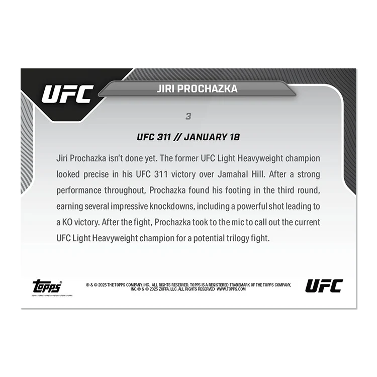 Jiri Prochazka - 2025 UFC Topps NOW® Card 3