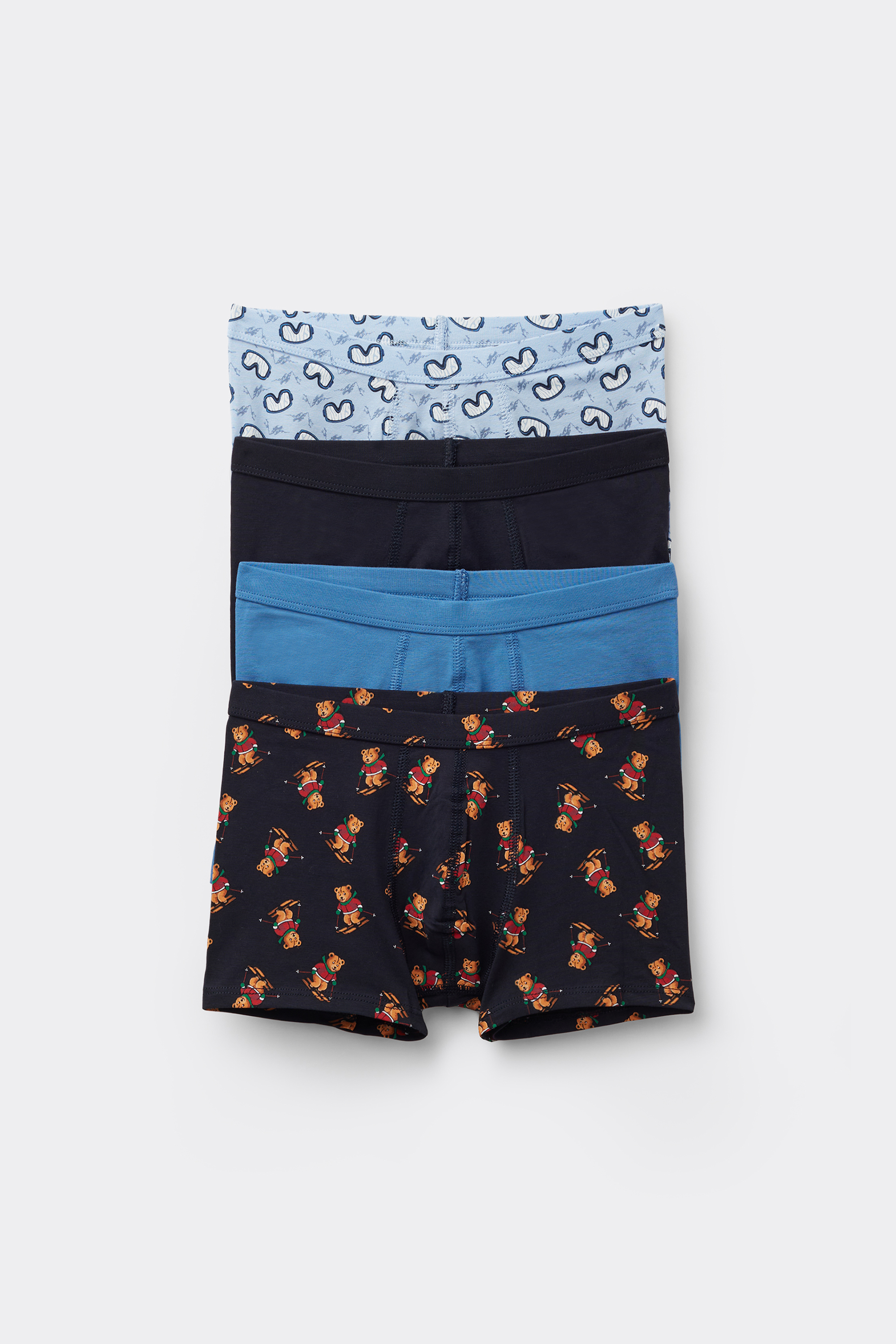 4 Pairs of Boys' Printed Cotton Boxers