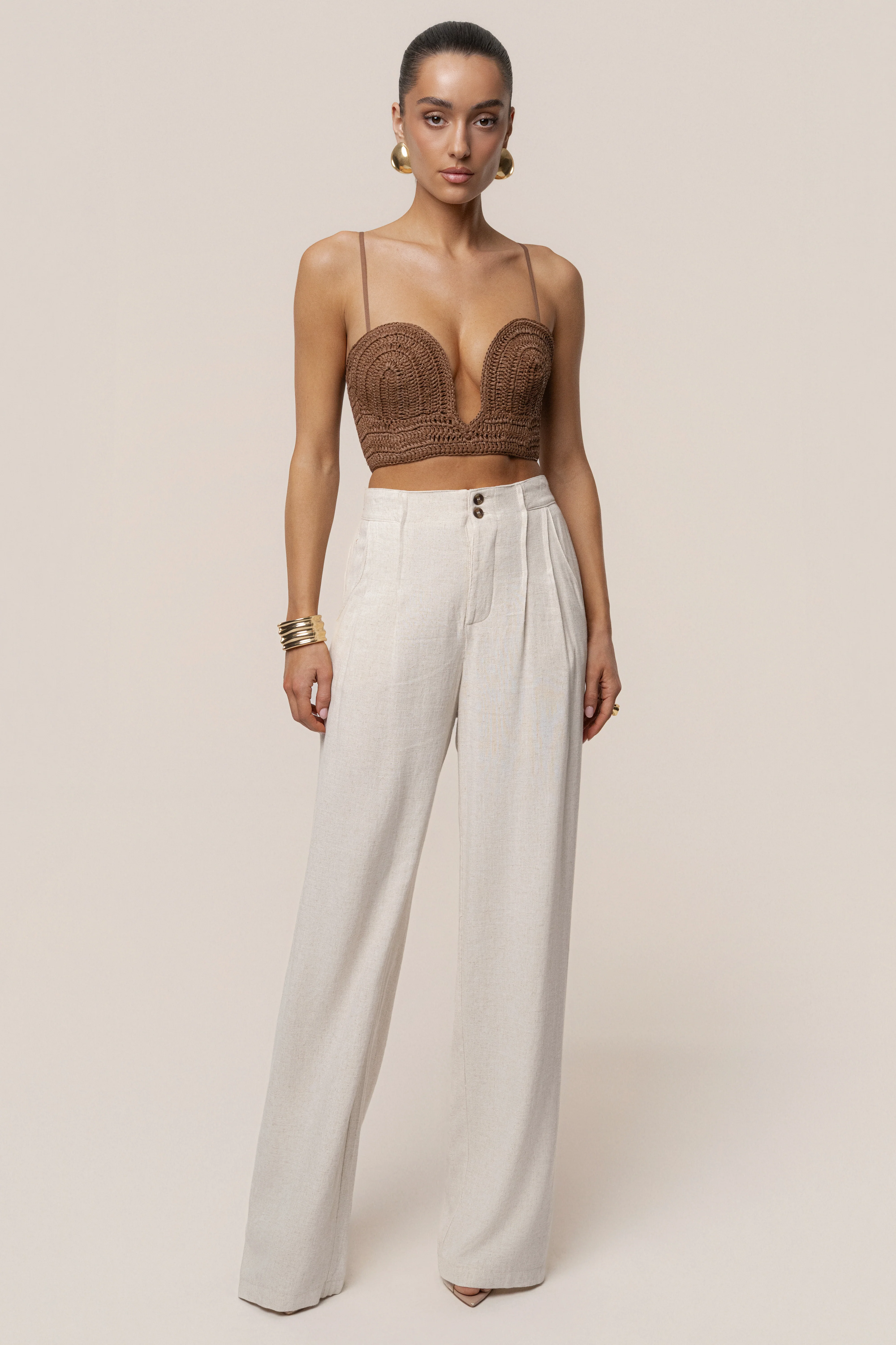 Brown Sail Away Texture Bustier