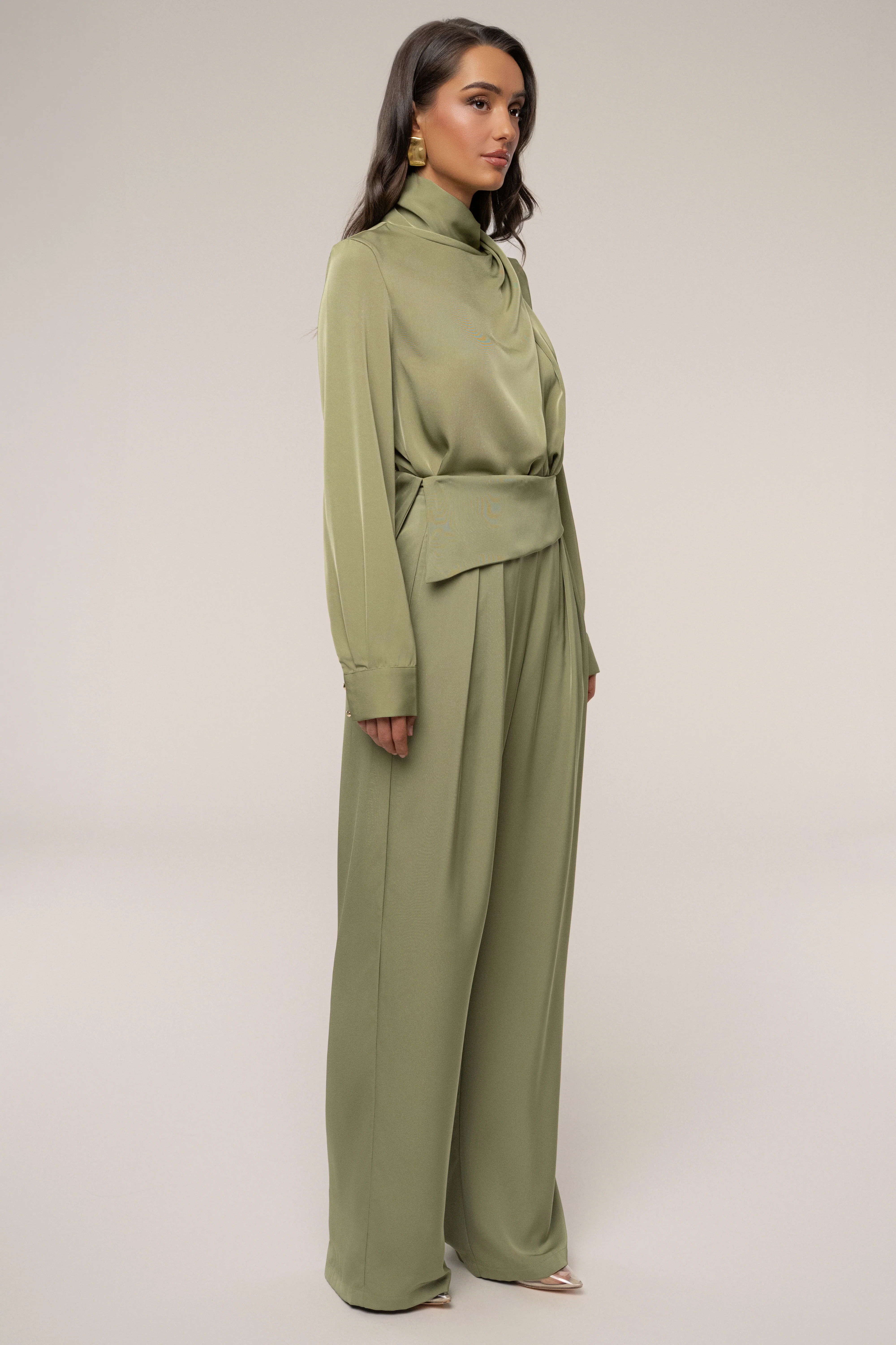 Olive Alexa Satin Blouse