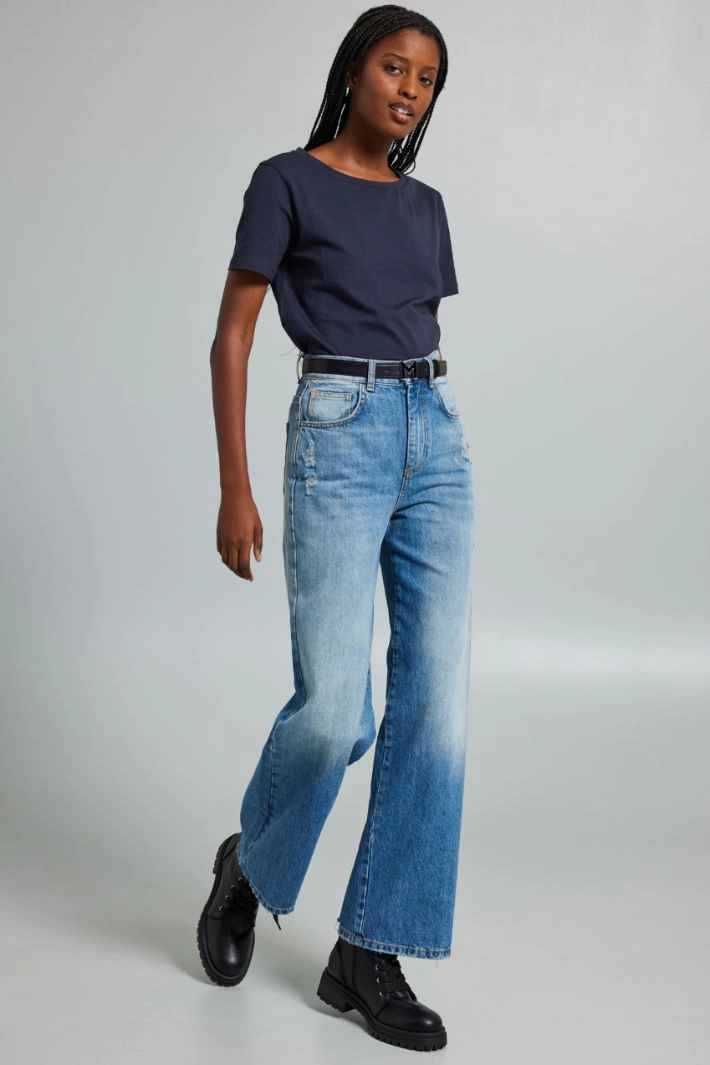 Cotton T-shirt - NIGHT BLUE