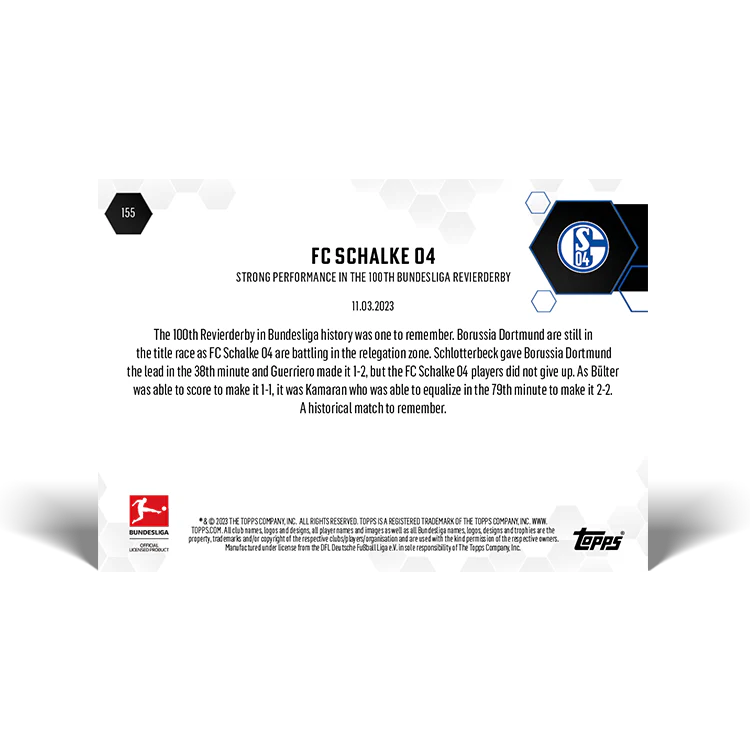 Topps UK - Strong performance in the 100th Bundesliga Revierderby - Bundesliga TOPPS NOW® Card #155