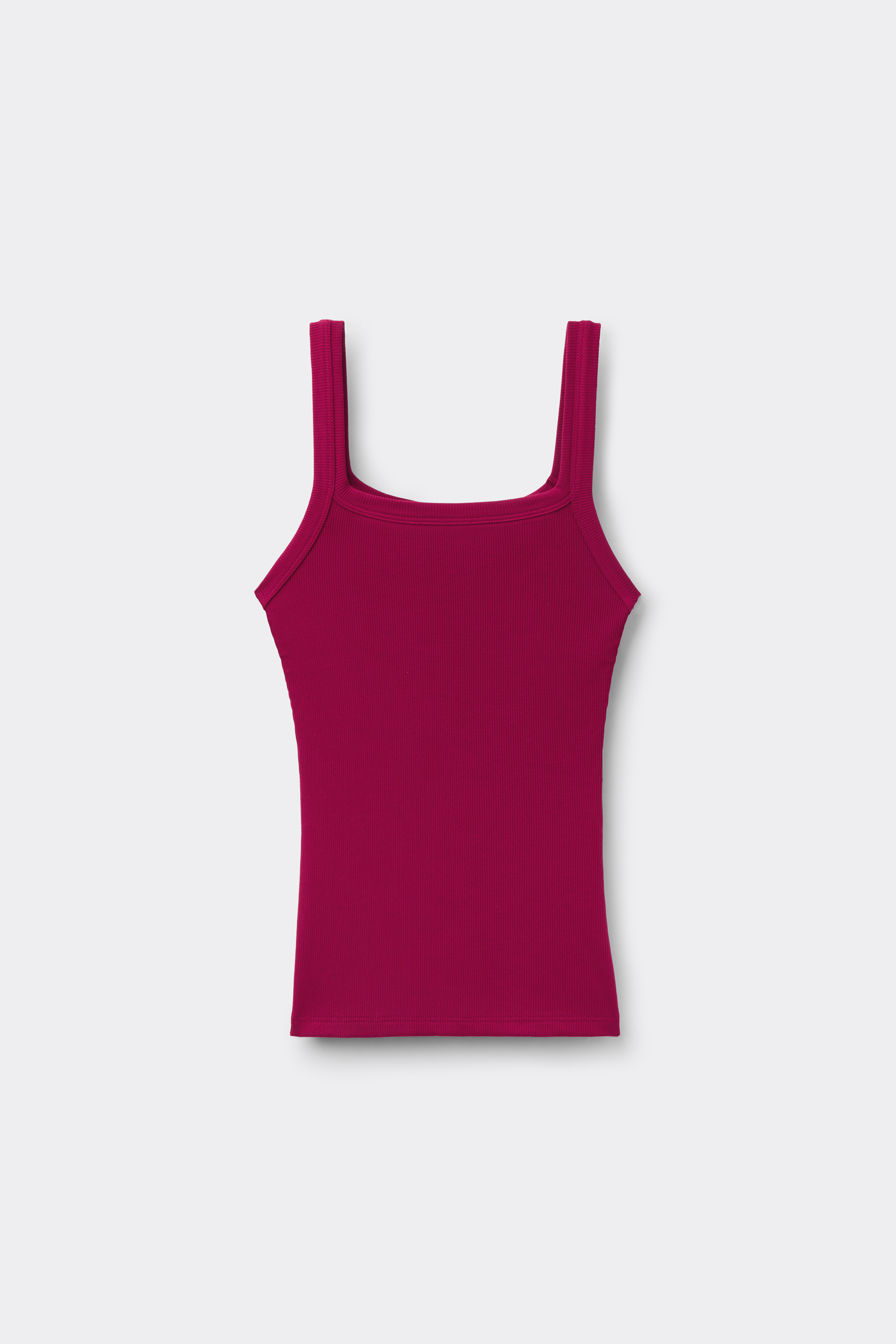 Square Neck Ribbed Cotton Camisole