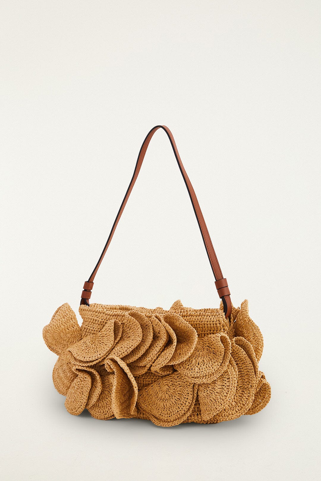 Flower Raffia Shoulder Bag