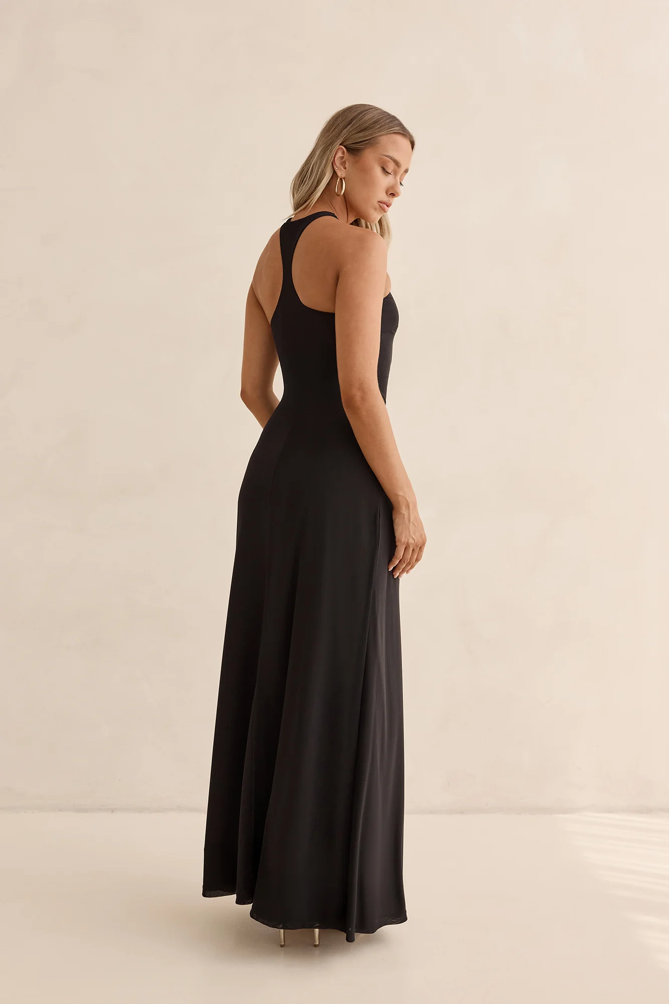 Lost In Dreams Mesh Maxi Dress Black