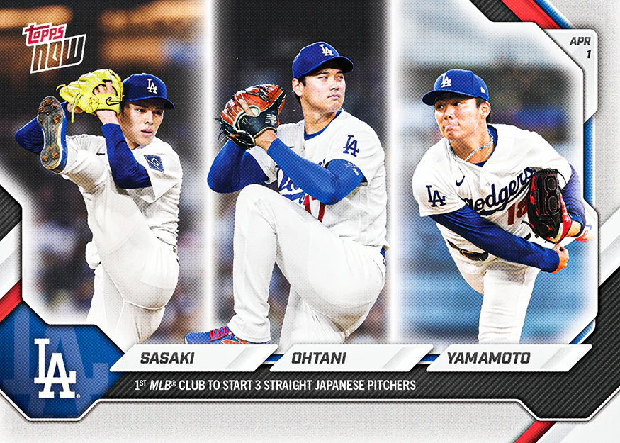 Roki Sasaki / Shohei Ohtani / Yoshinobu Yamamoto - 2026 MLB Topps NOW® - Card 42 - PR: 25812