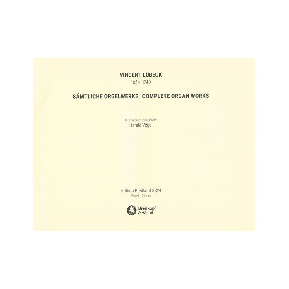 Breitkopf & Härtel Lübeck Sämtliche Orgelwerke – Thomann Ireland