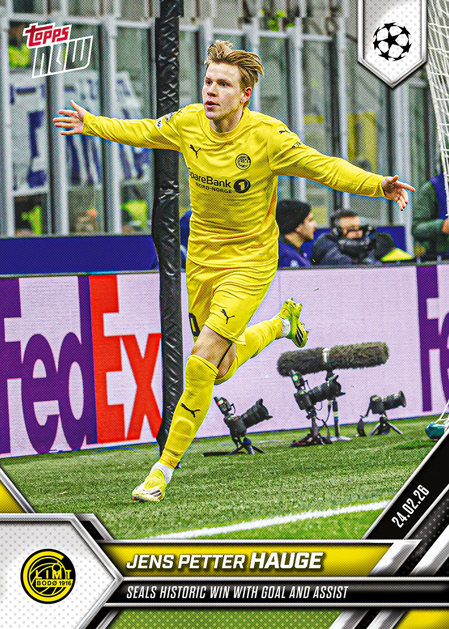 Jens Petter Hauge - 2025-26 UCL Topps NOW® - Card 96 - PR: 857