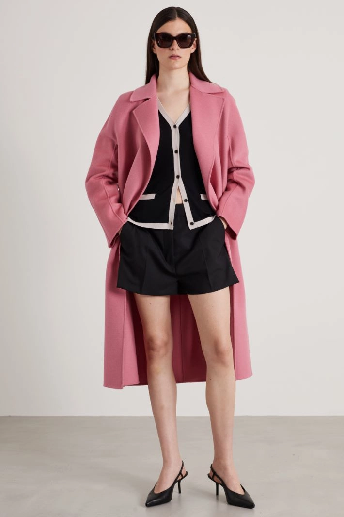 Wool canvas shorts - BLACK