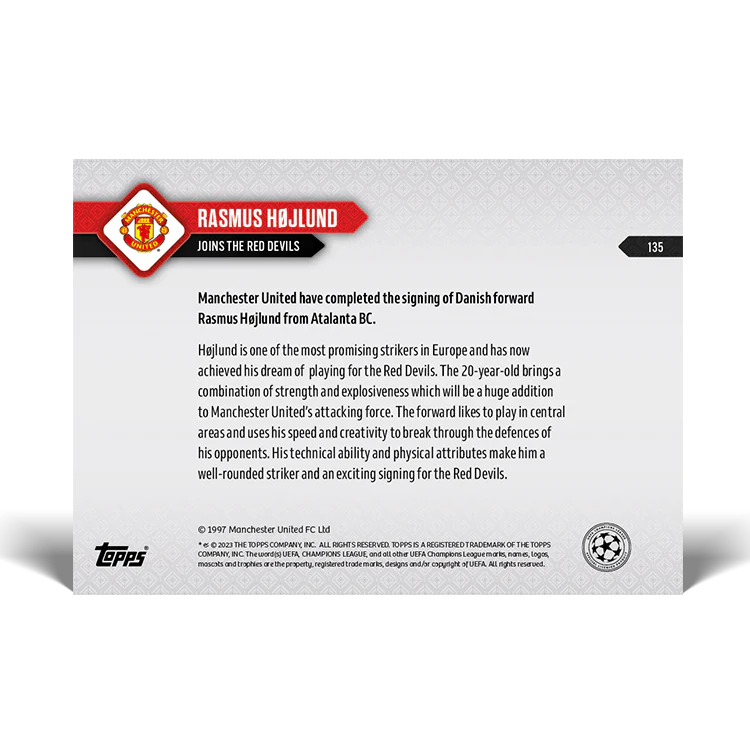 Topps UK - Joins the Red Devils - UCL TOPPS NOW® Card #135