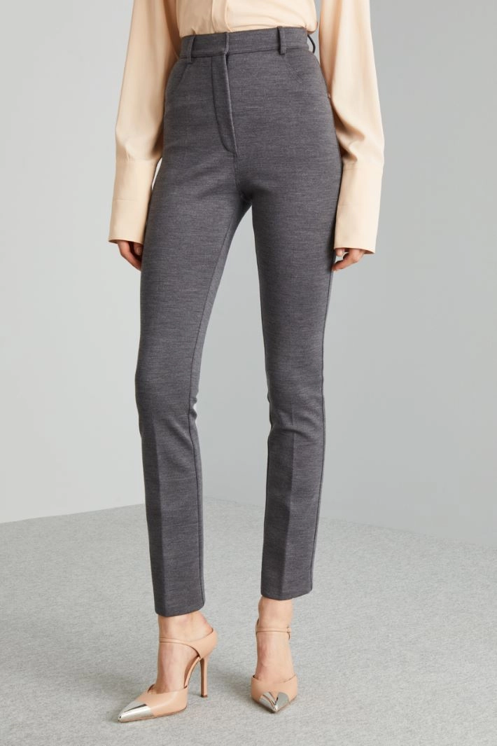 Slim-fit jersey trousers - GREY