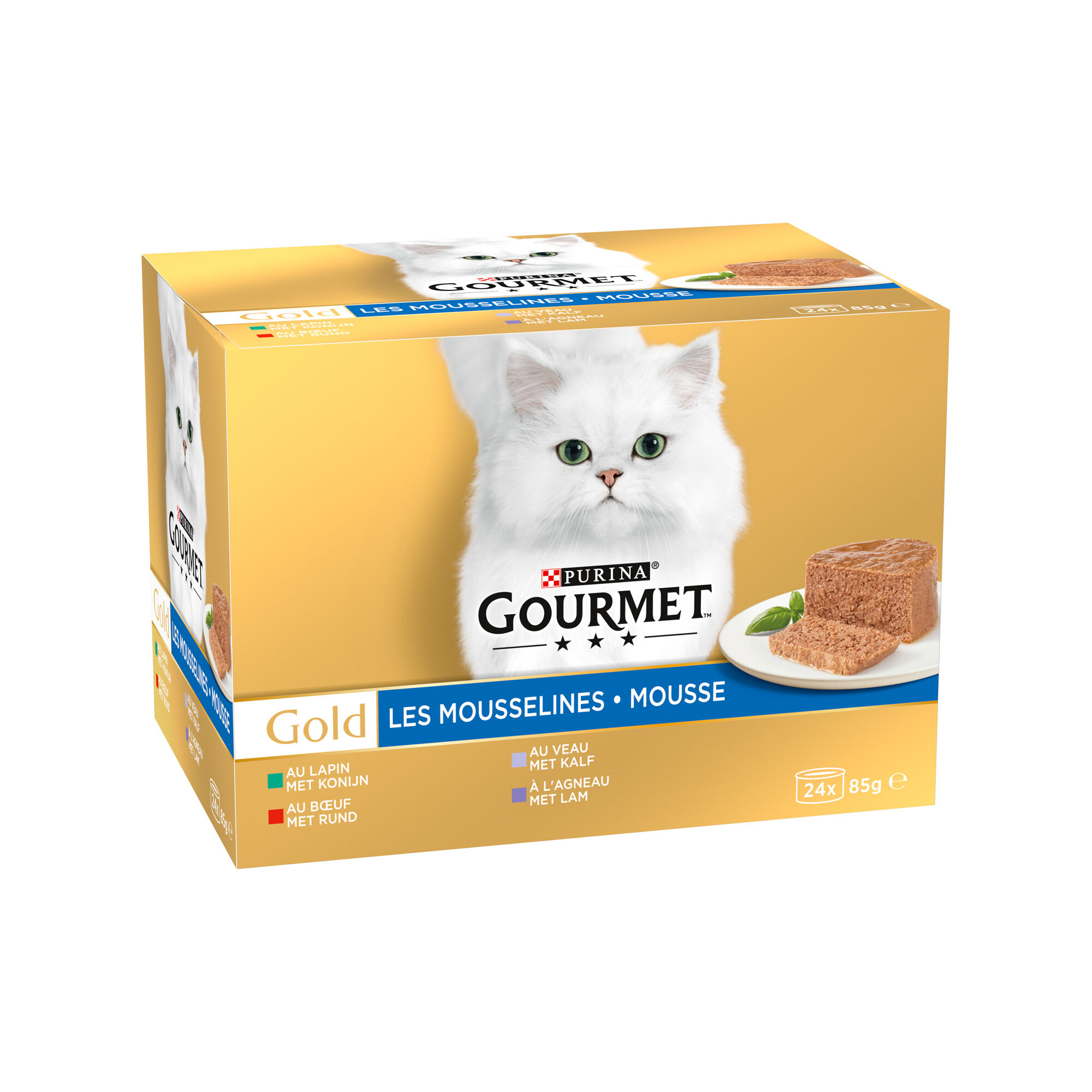 Gourmet Gold Mousse - Rabbit, Beef, Veal and Lamb - 24 x 85 g