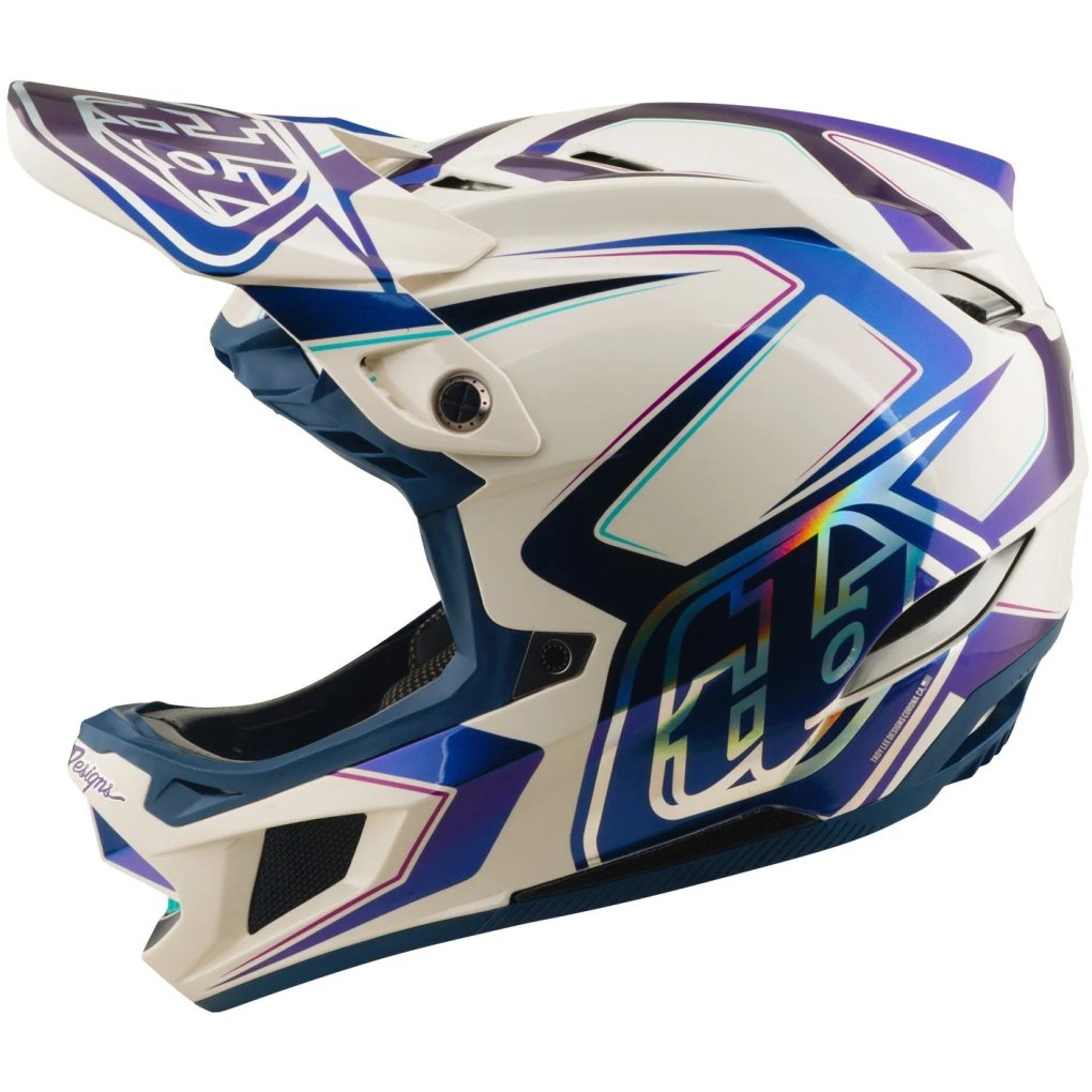 Troy Lee Designs D4 Composite MIPS Helmet - Flared White/Indigo