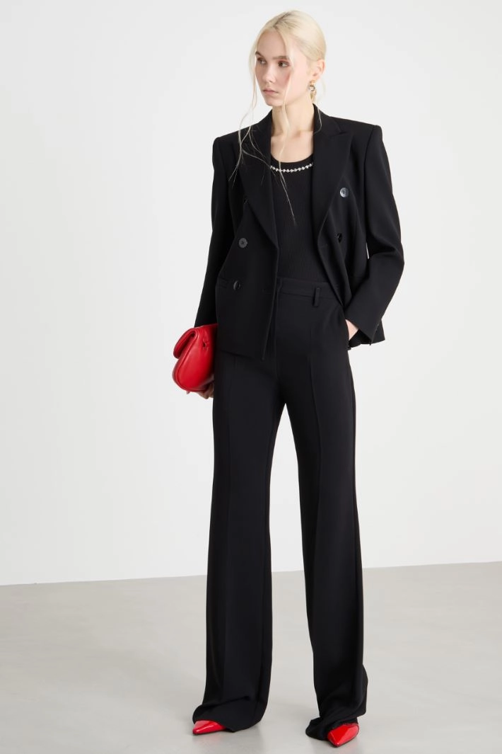 Cady flared trousers - BLACK