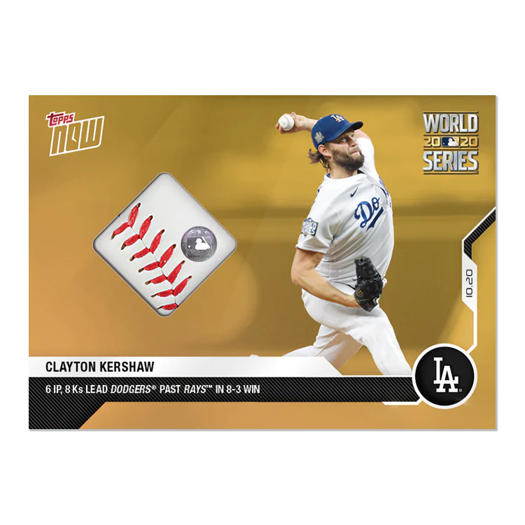 Game-used Ball Relic # to 1 - Clayton Kershaw - MLB TOPPS NOW® Card 450C