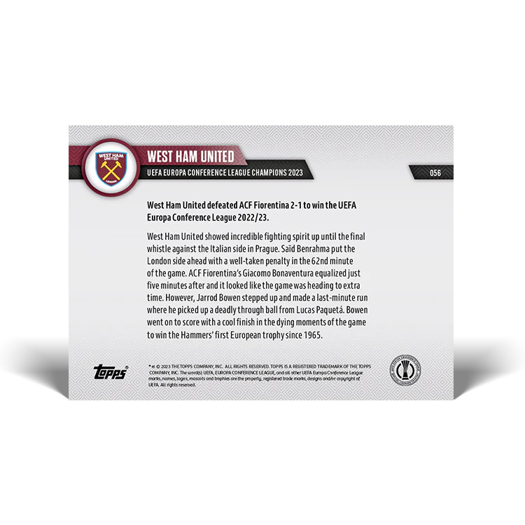 Topps UK - UEFA Europa Conference League Champions 2023 - ECL TOPPS NOW® Card #56