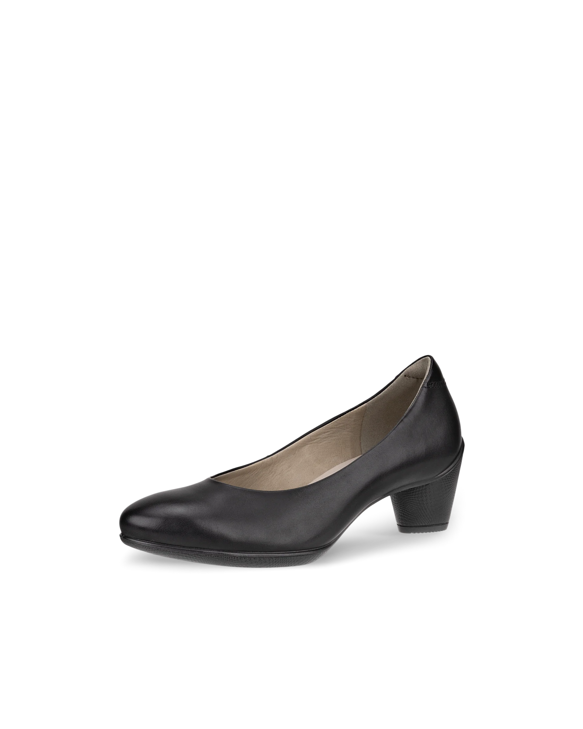ECCO SCULPTURED 45 Damen Lederpumps mit Blockabsatz Schwarz