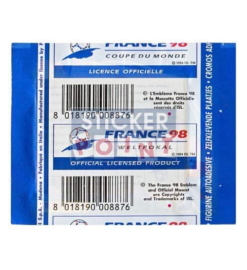 Panini World Cup France 98 Packet - Unopened With 5 original Stickers